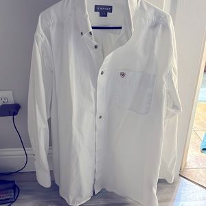White Ariat Button Down Dress Shirt